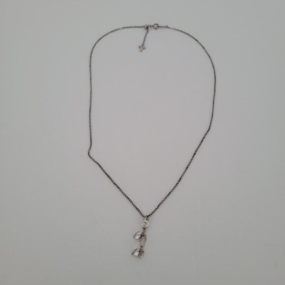 Nina Ricci Rhodium Plated Pendant with Swarovski Crystals - 16-18" length - Picture 6 of 6